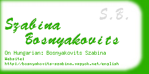 szabina bosnyakovits business card